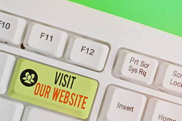 Conceptual hand writing showing Visit Our Website. Concept meaning visitor who arrives at web site...