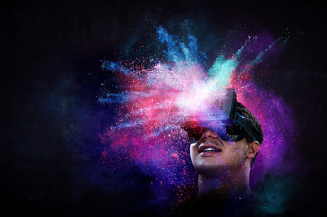 Virtual reality experience. Technologies of the future. Mixed media