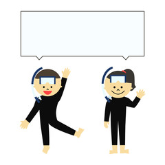 シュノーケリング　子供　吹き出し