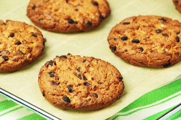 Fresh-baked cookies ready in the table	