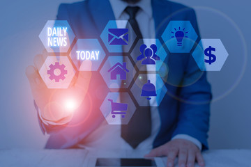 Handwriting text writing Daily News. Conceptual photo information or reports about recent events...