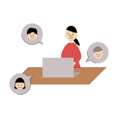 在宅勤務　テレワーク　女性