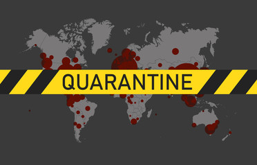 the world is closed for quarantine, coronavirus spread map COVID-19 Global info vector