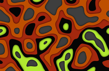  Paper cutout background. 3D layered objects. Design for branding, advertising with abstract forms for business presentations, flyers, posters and invitations. The color scheme is brown, orange.