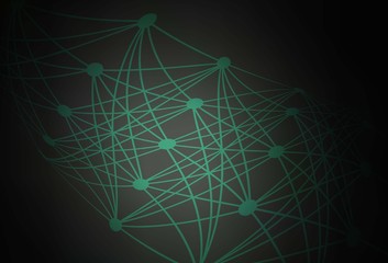 Dark Gray vector template with artificial intelligence structure.