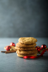 Fototapeta na wymiar Homemade ginger snaps, traditional cookies with brown sugar