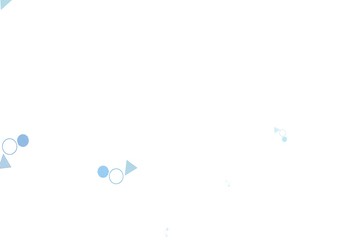 Light BLUE vector template with crystals, circles.