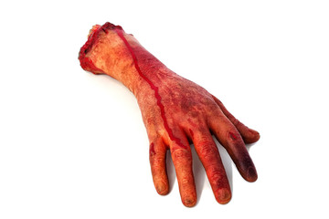 severed hand in the blood