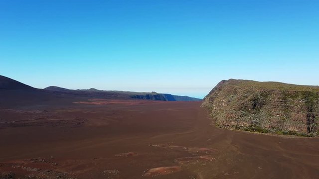 Beautilful view of Piton de la fournaise Volcano in Reunion island Plain des sables