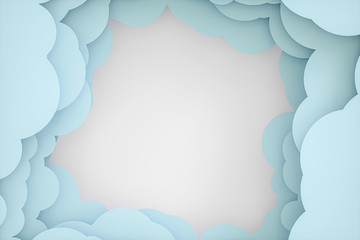 Tearing cartoon card, light background, 3d rendering.