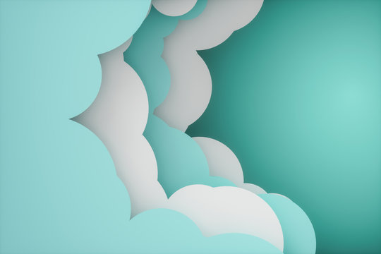 Tearing cartoon card, light background, 3d rendering.