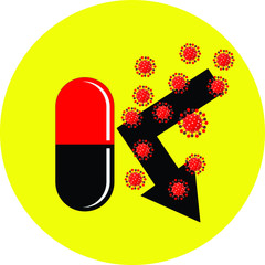 Stop Covid-19 Sign & Symbol, vector Illustration, Typography Design,