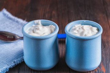 Healthy organic fresh and delicious creamy yogurt.