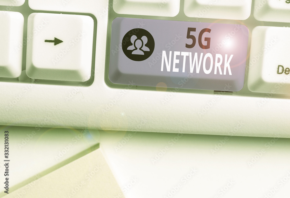 Aufkleber text sign showing 5g network. business photo text greatly increase the speed and responsiveness of w
