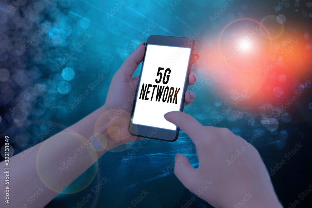 Aufkleber handwriting text writing 5g network. conceptual photo greatly increase the speed and responsiveness 