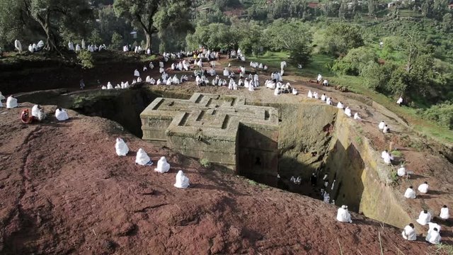 Church Service at Historic Site in Lalibela, Ethiopia
