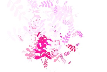 Light Pink vector doodle layout with leaves.