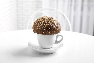 breakfast food morning coffee bun sesame healthy food