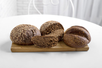 bakery flour dough black bread with sesame