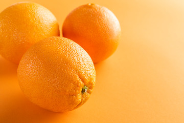 oranges on color paper background