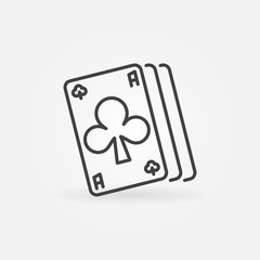 Ace of Clubs linear icon. Vector Poker concept symbol in thin line style