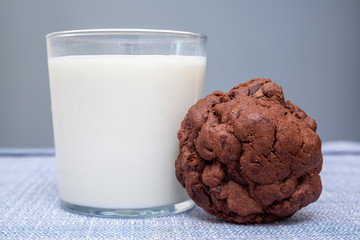 Chocolate cookies on wooden table