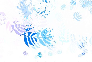 Obraz premium Light Blue, Yellow vector natural pattern with leaves.
