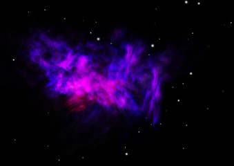 Star field in space and a nebulae. 3D rendering