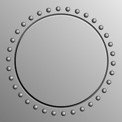 metal background with round banner and rivets