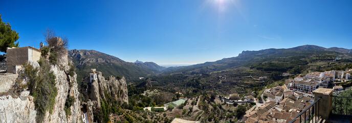 Fototapeta na wymiar Panoramic from Guadalest castle, alicante, Spain