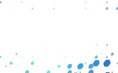 Dark BLUE vector pattern with colored spheres. Geometric sample of repeating circles on white background in halftone style.