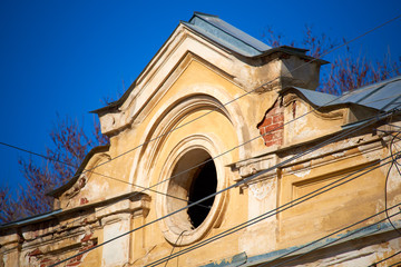 Dormer of ancient buildings in Astrakhan, Russia