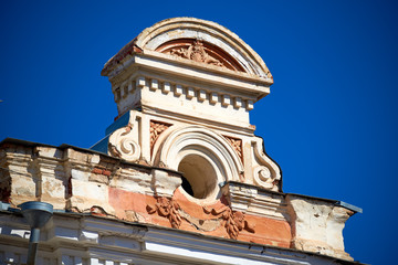 Dormers of ancient buildings in Astrakhan, Russia