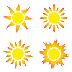 Flat sun icon. Sun pictogram. Trendy vector summer symbol.