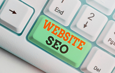 Conceptual hand writing showing Website Seo. Concept meaning tactics used to increase the amount of...