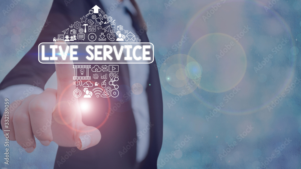 Poster handwriting text writing live service. conceptual photo extending or providing help to others in ver