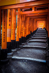 Great  Red Torii of Fushimi Inari Shrine, Kyoto, Japan
