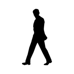 Fototapeta na wymiar Walking business person sihouette illustration (side view)