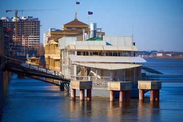 Floating restaurant in Astrakhan, Russia