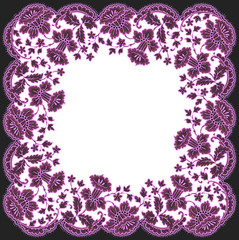 Lace Vector Floral Romantic Square Frame