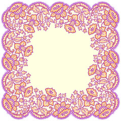 Lace Vector Floral Romantic Square Frame