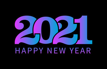 Happy new year 2021 Text Design vector. happy new year 2021