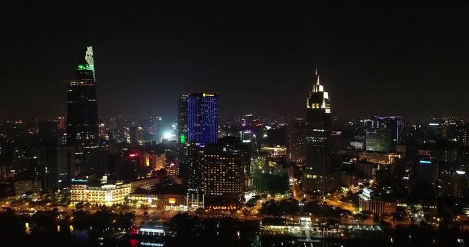 ho chi minh city vietnam lights up