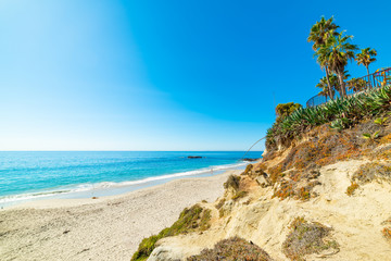 Blue sky over Laguna Beach coast
