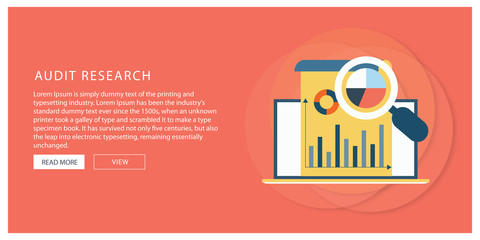 Audit research on laptop vector