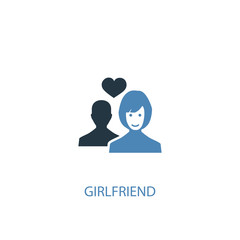 Obraz na płótnie Canvas girlfriend concept 2 colored icon. Simple blue element illustration. girlfriend concept symbol design. Can be used for web and mobile UI/UX