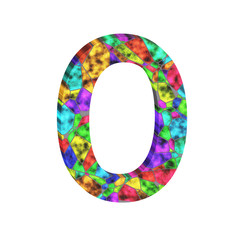 Alphabet- isolated typographic. Stain glass background