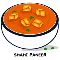 Shahi Paneer indian Punjabi food Vector