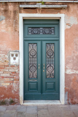 vintage door of a house in the old town