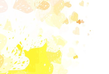 Light Green, Red vector template with doodle hearts.